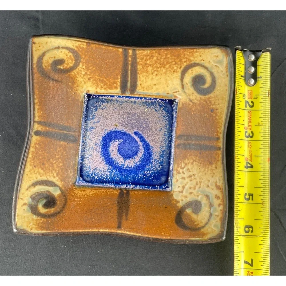 Daphne Roehr Hatcher Pine Mills Pottery Signed Studio Art Dish Texas‎ Ceramic